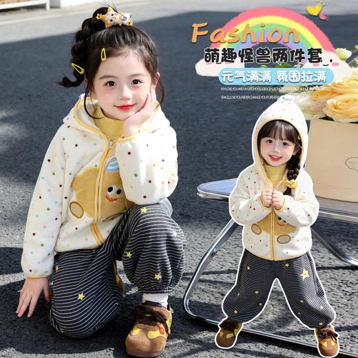 童洛萌女童冬季套装新款儿童外套裤子休闲加绒两件套80-150★娃娃优选 商品图3