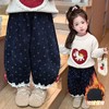 童洛萌女童加绒加厚圆点休闲裤冬季新款宽松百搭长裤80-150★娃娃优选 商品缩略图4