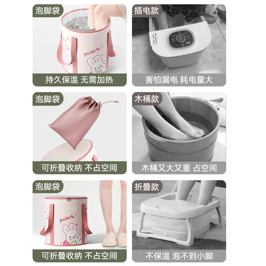 【卡通折叠泡脚桶】过小腿加深保温足浴桶 便携带盖加厚可收纳旅行洗脚桶 zc★我有好货 商品图2