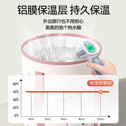 【卡通折叠泡脚桶】过小腿加深保温足浴桶 便携带盖加厚可收纳旅行洗脚桶 zc★我有好货 商品图3