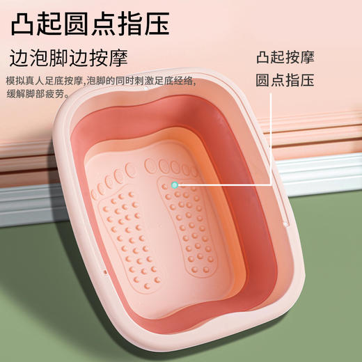 【可折叠带盖足浴盆】家用硅胶泡脚桶 加厚便携带按摩点省空间可收纳洗脚盆 zc★我有好货 商品图1
