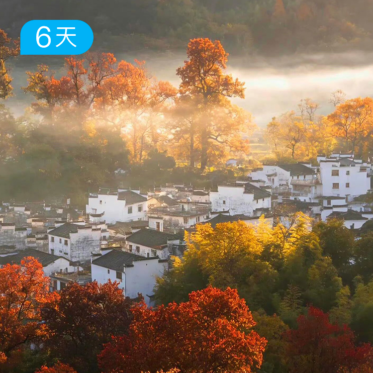 金秋皖南｜34公里轻徒步 徽杭古道串联徽派古村 看晒秋品茶 走进土楼茶田 6日