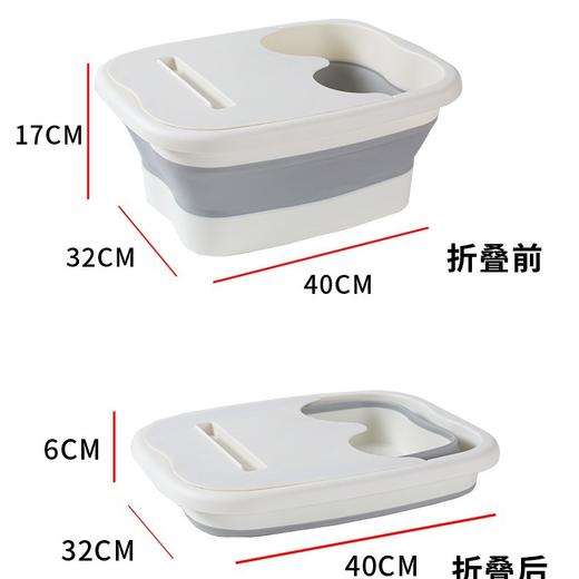【可折叠带盖足浴盆】家用硅胶泡脚桶 加厚便携带按摩点省空间可收纳洗脚盆 zc★我有好货 商品图4