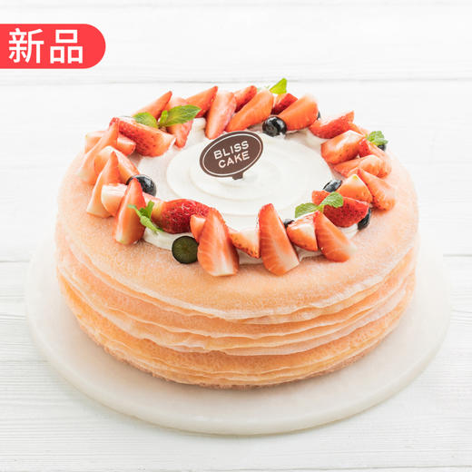 新品【草莓可丽多】2磅草莓千层蛋糕,q软薄嫩手工煎制 2磅/208元(十堰