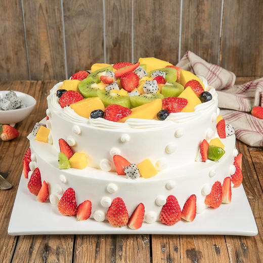 【热销50w+】浪漫果纷蛋糕，5种新鲜水果x绵软蛋糕胚（长沙幸福西饼蛋糕） 商品图0