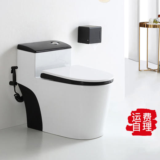 SQ：0473双孔超漩式8.0大管道马桶-黑边 商品图0