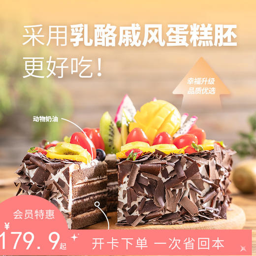 会员低至169.9元【森林果乐】巧克力蛋糕，多样鲜果融合巧克力 经典美味，可选234磅（nj幸福西饼蛋糕） 商品图0