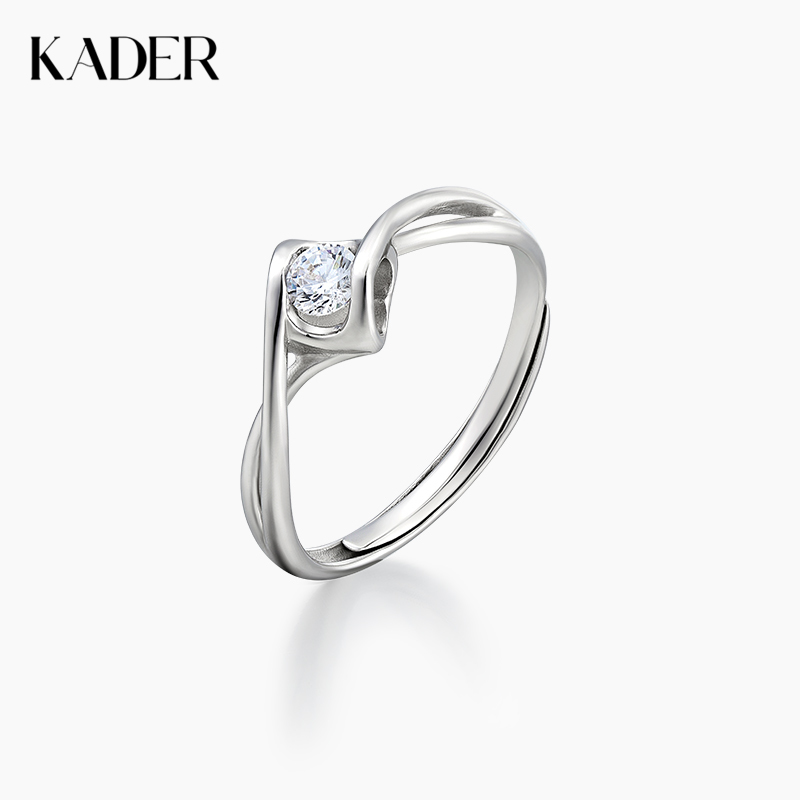 KADER卡蒂罗爱之永恒 纯银戒指女求婚钻戒时尚感轻奢小众送女友纪念礼物2021新款