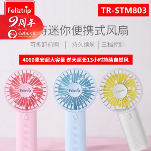 Feliztrip米微乐游 便携时尚可拆洗大容量4000毫安手持迷你小风扇三档风力 TR-STM803 商品图1