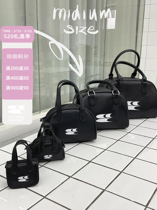 【中号】CryingCenter 经典复古中号波士顿包斜挎包单肩包包皮包 商品图1