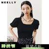 NEELLY纳俪商场同款气质方领短袖针织衫女设计感泡泡袖显瘦上衣N22051A01110 商品缩略图1