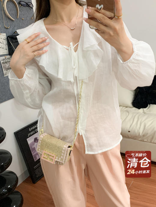 <曾小咸推荐>巨折清仓秒杀，稀有现货24小时发【仅限今日】荷叶衬衫 商品图5