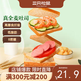 【会员满减专区】三只松鼠_国民好面包_全麦吐司/1000g