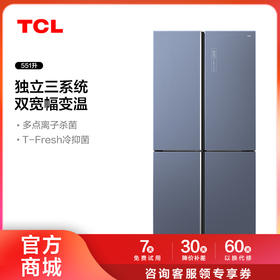 【TCL冰箱】TCL格物系列 R551P10-SS 551升复式对开 三系统制冷 双宽幅变温冰箱