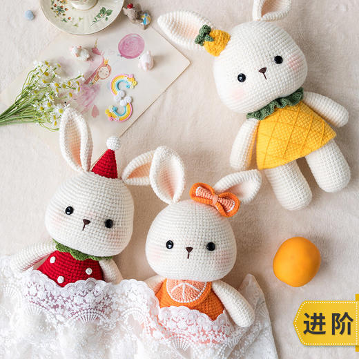 苏苏姐家水果兔兔陪伴玩偶手工DIY编织钩针玩偶毛线团材料包 商品图0