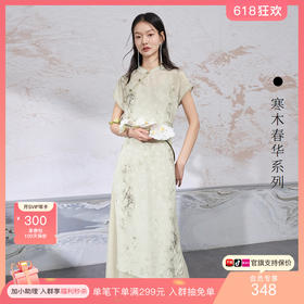 清风竹影改良旗袍裙