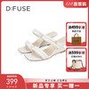 D:FUSE迪芙斯2024夏季新款奶油风海绵条带舒适坡跟凉拖鞋DF42110170 商品缩略图1