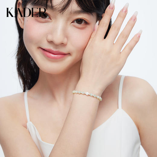 KADER卡蒂罗 幸运珠手串 S925和田玉新中式国潮风清新设计配饰 优雅大气气质款首饰灵动百搭 闺蜜款礼物礼盒装 商品图0
