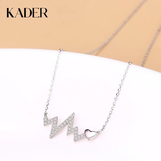 KADER S925银 闪钻心跳项链 设计简约气质锁骨链女 商品图1