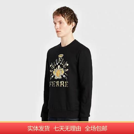 满2000减200 FERRE/费雷 男装 潮流休闲印花镶钻套头卫衣 030zt 商品图0