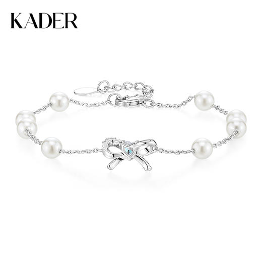 KADER卡蒂罗 流光蝴蝶结手链 925银优雅丝带轻奢时尚可调节设计配饰 甜美春日梦幻精致时尚 礼物 商品图0