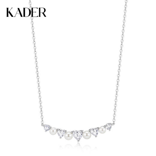 KADER卡蒂罗 爱心微笑项链 925银轻奢时尚梦幻春日设计可调节锁骨链 甜美闪耀元气穿搭配饰 闺蜜款礼物礼盒装 商品图0