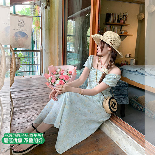 <曾小咸推荐>绿花方领连衣裙 日常169.99 立降80  秒杀价89.99 ！ 商品图4