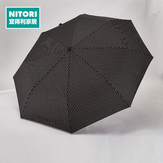 8骨 自动三折伞 条纹58㎝黑色 商品图0