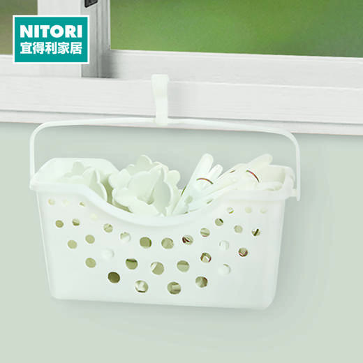 手提洗澡篮子洗漱品收纳洗涤小物收纳篮NW 白色 商品图0