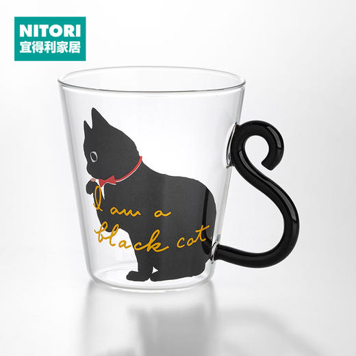 耐热透明马克杯 黑猫咪/花猫咪 商品图0