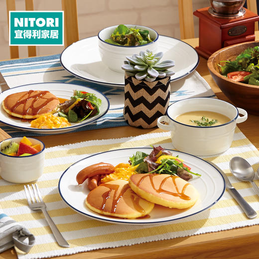 6.3英寸双耳多用碗 复古蓝线 商品图0