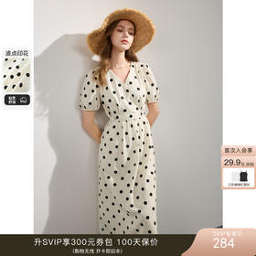 法式波点裙实拍