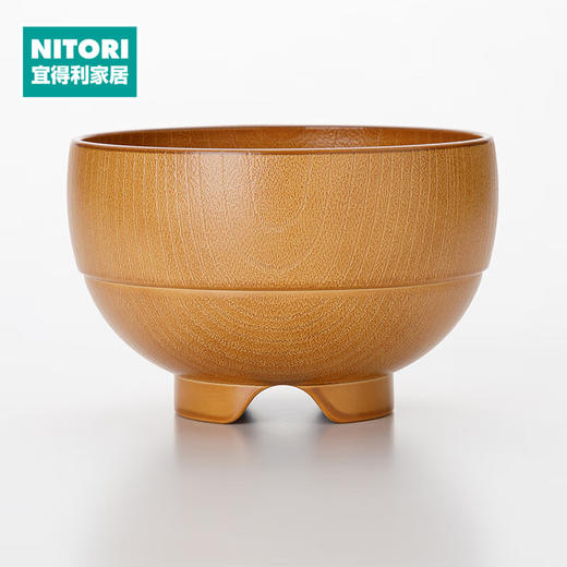 12cm易叠放木纹树脂汤碗 浅木色 商品图0