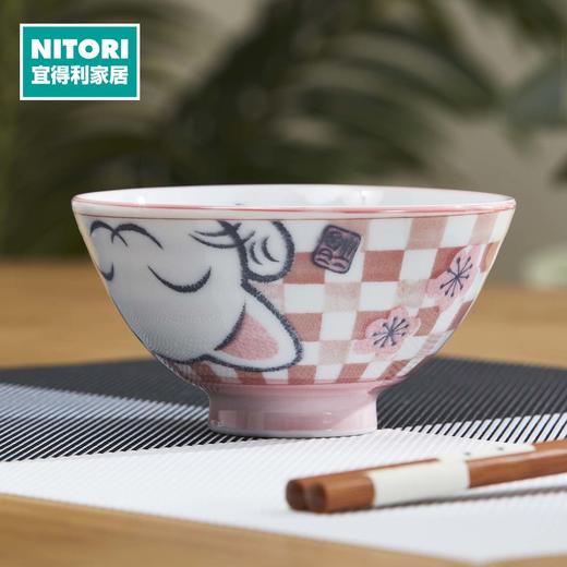 12cm饭碗 市松猫 红 商品图0