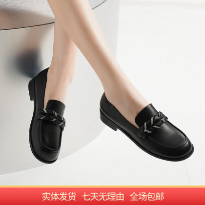 【自营】哈森 秋圆头时尚休闲一脚蹬低跟女单鞋 HL232508 商品图0