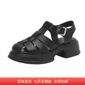 【自营】哈森 凉鞋女2023夏季新款罗马凉鞋时尚编织粗跟鞋 HM231601