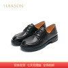 【自营】哈森 2023新款时尚深口单鞋系带方跟低跟小皮鞋通勤百搭 HS237705 商品缩略图0