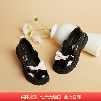【自营】哈森 24春新款女童防滑耐磨复古洛丽塔鞋公主鞋 TS243011 商品图0
