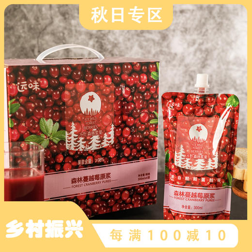 黑龙江远味蔓越莓原浆 300ml*6袋/箱 商品图0