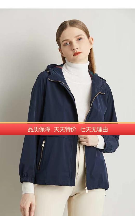 【直营】 圣大保罗 女士春秋连帽休闲时尚风衣外套-PW22WJ013W 商品图0