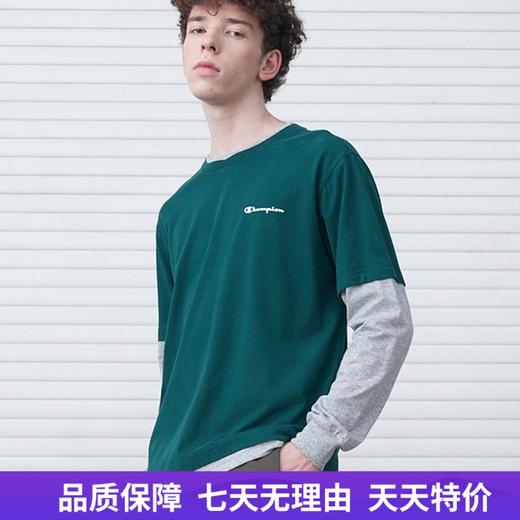 （C）Champion/冠军  男款圆领假两件 加厚宽松卫衣 EM-USW23-M804 商品图0