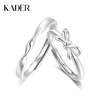 卡蒂罗/KADER 纯银999 丝带结情侣对戒 在逃公主轻奢简约时尚素圈开口可调节一对 钟爱久久恋爱频率告白配饰 七夕 商品缩略图0
