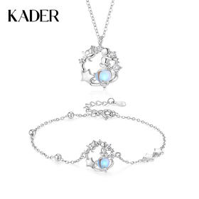 KADER卡蒂罗 小王子与玫瑰项链 女925银小众设计锁骨链生日礼物2023新款