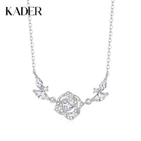 卡蒂罗/KADER 玫瑰心语项链 在逃公主浪漫童话风满钻优雅可调节拼接链 夏日氛围感穿搭仙气锁骨链 925银 七夕礼物