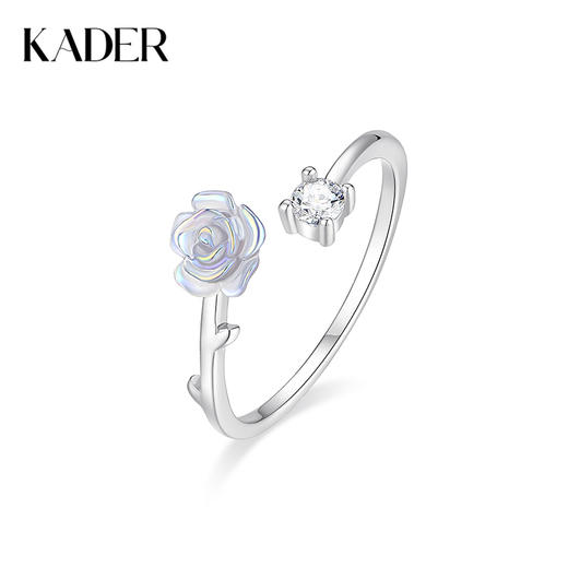 卡蒂罗/KADER 理想之爱女戒 925银新中式优雅山茶高洁典雅开口可调节一只 清新浪漫洁简约配饰 闺蜜同款女生款 商品图0