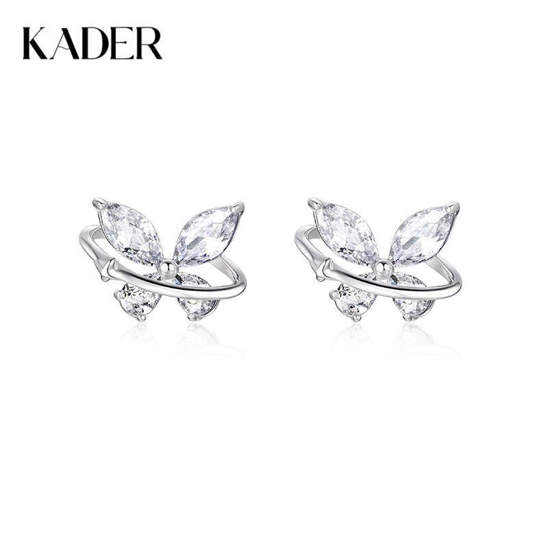 卡蒂罗/KADER 蝴蝶漫舞耳钉 925银浪漫蝶舞纷飞仙气设计耳饰 璀璨闪耀灵动可爱配饰精致 母亲节女神节礼盒款