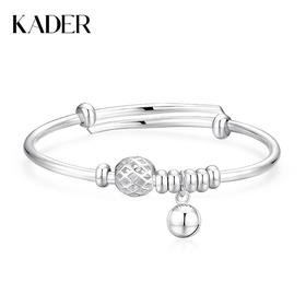 卡蒂罗/KADER 小灯笼手镯 990足银新中式古典灵动灯笼造型东方美学可推拉银镯 精致小巧平安好运配饰 礼盒款女友