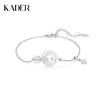 卡蒂罗/KADER 如意福牌系列 四叶平安扣手链 925银和田玉新中式幸运四叶草平安如意可调节手饰 温柔浪漫优雅气质 商品缩略图0