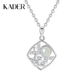 卡蒂罗/KADER 荷塘月色项链 新中式国潮古风好事莲莲可调节锁骨链 镂空设计古典汉服穿搭东方美学吊坠 925银 闺蜜同款