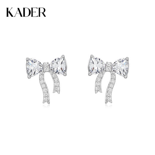 卡蒂罗/KADER 在逃公主系列 梦境蝴蝶结耳钉 925银幻梦蝴蝶大颗锆石闪耀设计耳饰 梦幻甜美璀璨吸睛恋爱告白配饰 商品图0